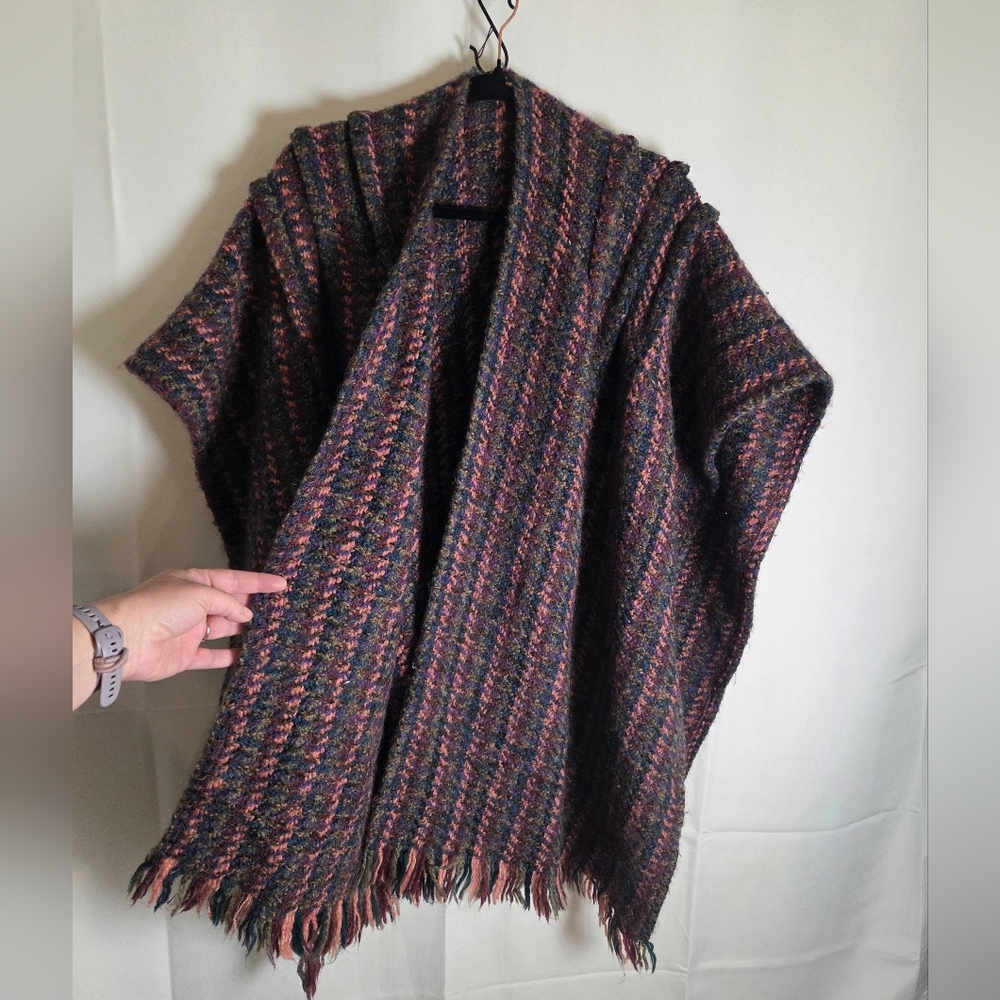 Vintage Tapestries Ireland By Helena Ruuth Hand Crafted Knit Shawl Sweater Wool‎ - Picture 3 of 6